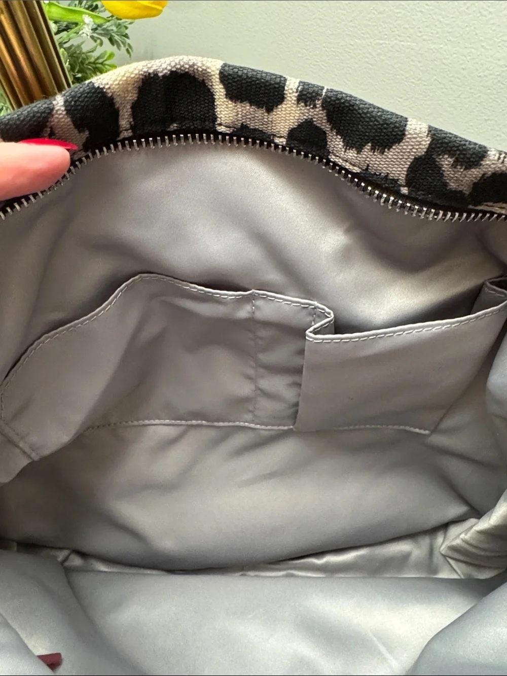 Coach Parker Leopard-Print (Ocelot) Shoulder / Hobo Bag with Red Trim